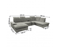 Rohová sedačka U s rozkladom Teodor New P - sivohnedá (taupe)