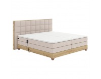 Elektrická polohovacia manželská posteľ Tiana 180x200 cm - béžová / dub artisan