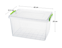 Plastový úložný box Tim 23 l - priehľadná