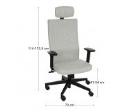 Kancelárska stolička s podrúčkami Timi Plus HD - sivá / čierna