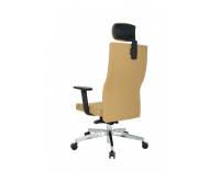 Kancelárska stolička s podrúčkami Timi Plus HD - svetlohnedá / chróm