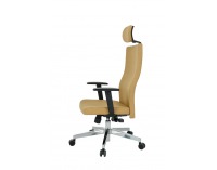 Kancelárska stolička s podrúčkami Timi Plus HD - svetlohnedá / chróm