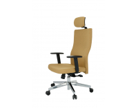 Kancelárska stolička s podrúčkami Timi Plus HD - svetlohnedá / chróm