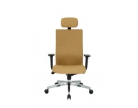 Kancelárska stolička s podrúčkami Timi Plus HD - svetlohnedá / chróm