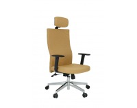 Kancelárska stolička s podrúčkami Timi Plus HD - svetlohnedá / chróm