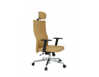 Kancelárska stolička s podrúčkami Timi Plus HD - svetlohnedá / chróm