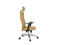 Kancelárska stolička s podrúčkami Timi Plus HD - svetlohnedá / chróm