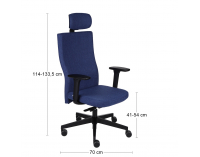 Kancelárska stolička s podrúčkami Timi Plus HD - tmavomodrá / čierna