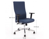 Kancelárska stolička s podrúčkami Timi Plus - tmavomodrá / chróm