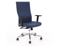 Kancelárska stolička s podrúčkami Timi Plus - tmavomodrá / chróm