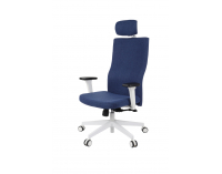 Kancelárska stolička s podrúčkami Timi W Plus HD - tmavomodrá / biela