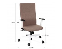 Kancelárska stolička s podrúčkami Timi W Plus - hnedá (Medley 08) / biela