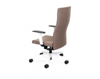 Kancelárska stolička s podrúčkami Timi W Plus - hnedá (Medley 08) / biela