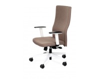 Kancelárska stolička s podrúčkami Timi W Plus - hnedá (Medley 08) / biela