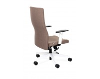 Kancelárska stolička s podrúčkami Timi W Plus - hnedá (Medley 08) / biela