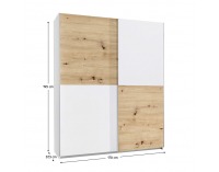 Šatníková skriňa s posuvnými dverami Tiner - dub artisan / biela