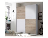 Šatníková skriňa s posuvnými dverami Tiner - dub sonoma / biela