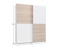 Šatníková skriňa s posuvnými dverami Tiner - dub sonoma / biela