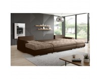 Rohová sedačka U s rozkladom Tolita U Uni L/P - hnedá / hnedý melír