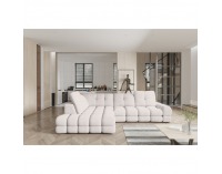 Rohová sedačka s rozkladom a úložným priestorom Tollo L Roh L - smotanová