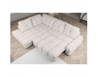 Rohová sedačka s rozkladom a úložným priestorom Tollo L Roh L - smotanová