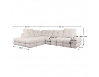 Rohová sedačka s rozkladom a úložným priestorom Tollo L Roh L - smotanová