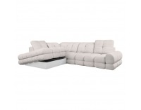 Rohová sedačka s rozkladom a úložným priestorom Tollo L Roh L - smotanová