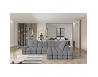 Rohová sedačka s rozkladom a úložným priestorom Tollo L Roh P - sivá