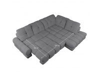 Rohová sedačka s rozkladom a úložným priestorom Tollo L Roh P - sivá