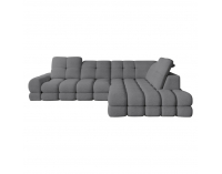 Rohová sedačka s rozkladom a úložným priestorom Tollo L Roh P - sivá