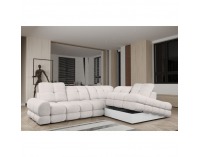 Rohová sedačka s rozkladom a úložným priestorom Tollo L Roh P - smotanová