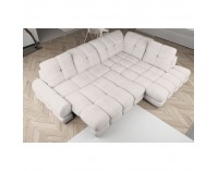 Rohová sedačka s rozkladom a úložným priestorom Tollo L Roh P - smotanová