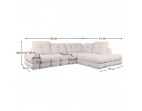 Rohová sedačka s rozkladom a úložným priestorom Tollo L Roh P - smotanová