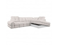 Rohová sedačka s rozkladom a úložným priestorom Tollo L Roh P - smotanová