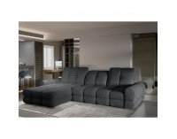 Rohová sedačka s rozkladom a úložným priestorom Tollo S Roh L - tmavosivá