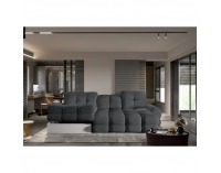 Rohová sedačka s rozkladom a úložným priestorom Tollo S Roh L - tmavosivá