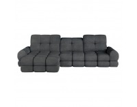 Rohová sedačka s rozkladom a úložným priestorom Tollo S Roh L - tmavosivá