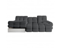 Rohová sedačka s rozkladom a úložným priestorom Tollo S Roh L - tmavosivá