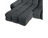 Rohová sedačka s rozkladom a úložným priestorom Tollo S Roh L - tmavosivá