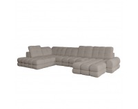 Rohová sedačka U s rozkladom a úložným priestorom Tollo XL Roh L - béžovosivá (taupe)