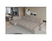 Rohová sedačka U s rozkladom a úložným priestorom Tollo XL Roh L - béžovosivá (taupe)