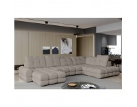 Rohová sedačka U s rozkladom a úložným priestorom Tollo XL Roh P - béžovosivá (taupe)