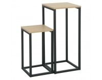 Príručný stolík (2 ks) Tolsos - dub / čierna