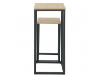 Príručný stolík (2 ks) Tolsos - dub / čierna