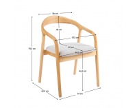 Jedálenská stolička Torol - prírodná / sivá