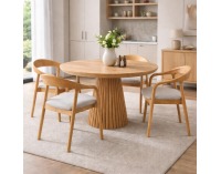 Jedálenská stolička Torol - prírodná / sivá