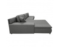 Rohová sedačka s rozkladom a úložným priestorom Toscania Roh L/P - sivá