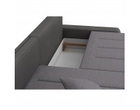Rohová sedačka s rozkladom a úložným priestorom Tramp L/P - hnedá / hnedosivá melírovaná