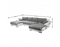 Rohová sedačka U s rozkladom a úložným priestorom Trendy L/P - biela / sivá