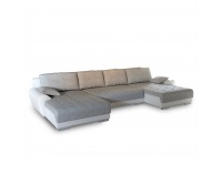 Rohová sedačka U s rozkladom a úložným priestorom Trendy L/P - biela / sivá